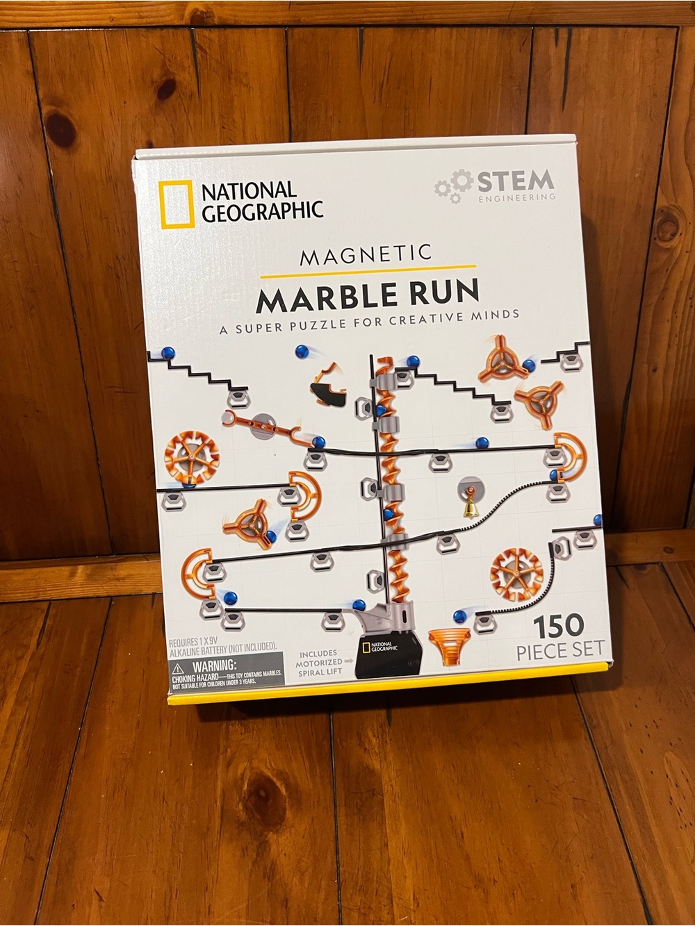 National Geographic Magnetic Marble Run - White & Orange Track Set